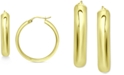 Giani Bernini Medium Polished Hoop Earrings in 18K Gold-Plated Sterling Silver, 1-3/8", Created for Macy's